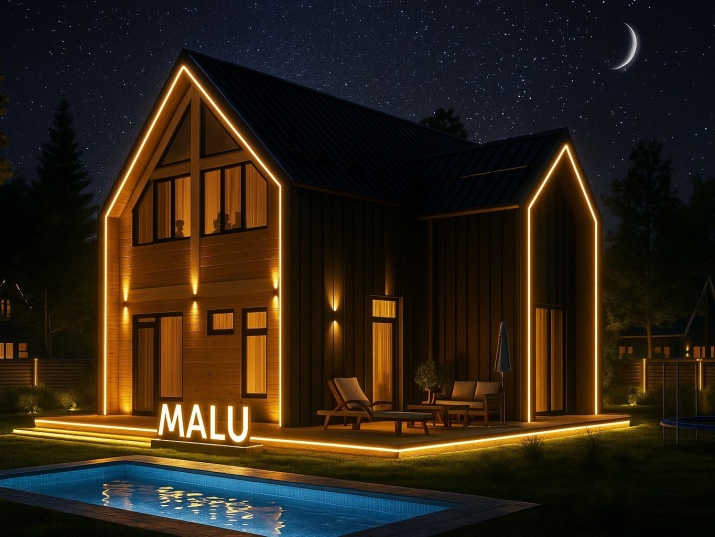 Каркасный дом из клеенного бруса по технологии Фахверк 120 м2 два этажа