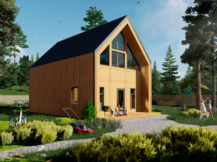 Двухэтажные БАРНХАУСЫ БАРНЫ из клеенного бруса по технологии Фахверк Двухэтажные БАРНХАУСЫ БАРНЫ из клеенного бруса по технологии Фахверк