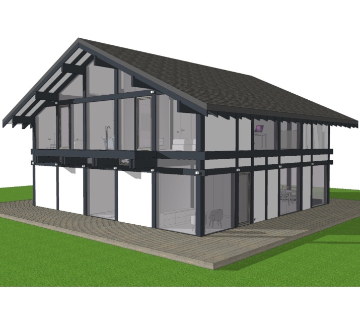 Проект дома в стиле ФАХВЕРК ШАЛЕ 294 м2 размером 11.8 на 12 м в 2 этажа Проект дома в стиле ФАХВЕРК ШАЛЕ 294 м2 размером 11.8 на 12 м в 2 этажа