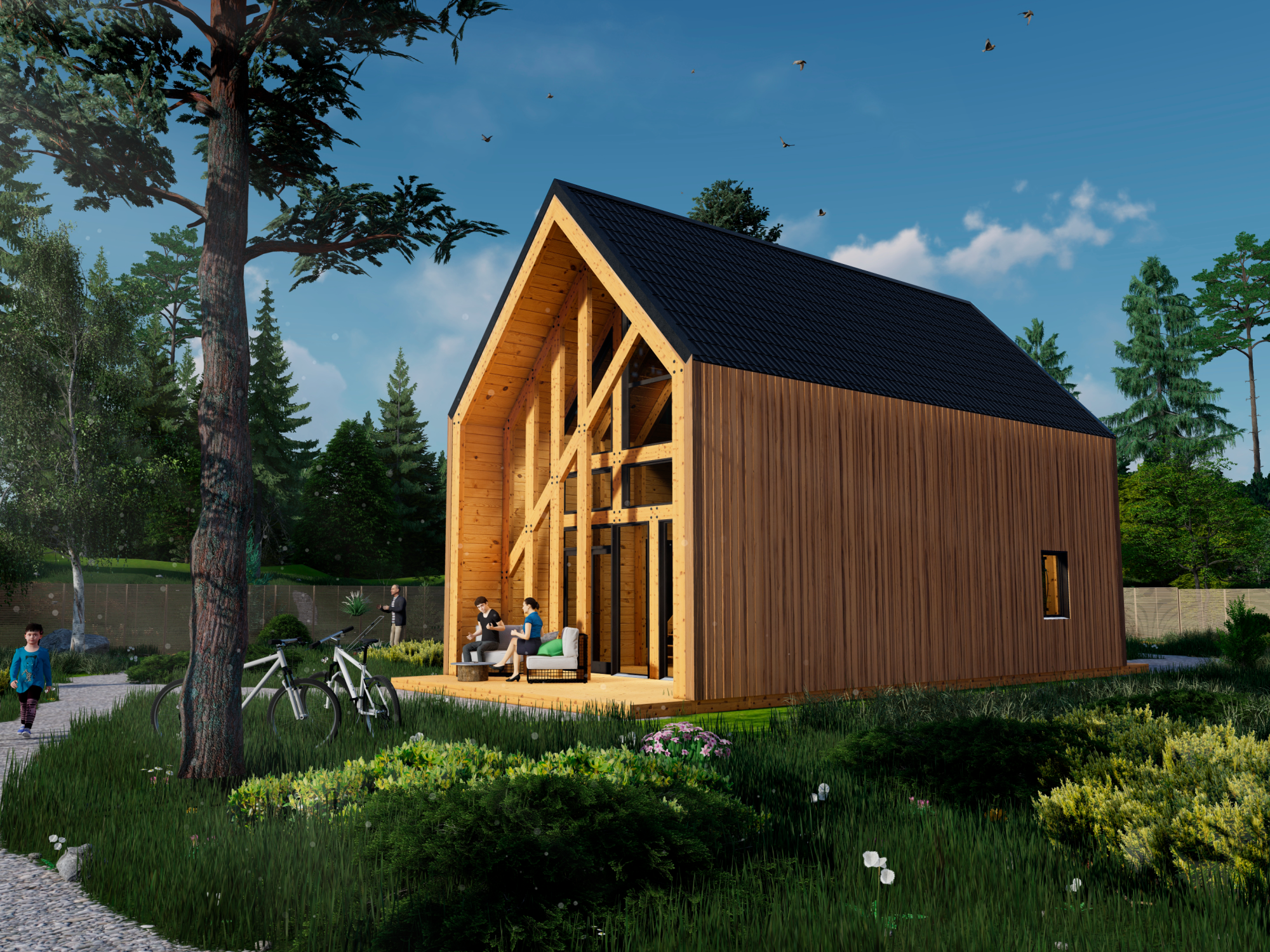 Двухэтажные БАРНХАУСЫ БАРНЫ из клеенного бруса по технологии Фахверк Двухэтажные БАРНХАУСЫ БАРНЫ из клеенного бруса по технологии Фахверк