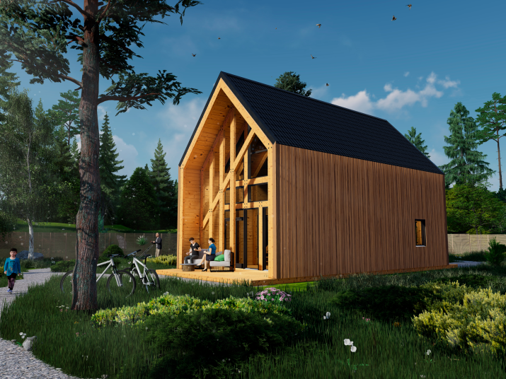 Двухэтажные БАРНХАУСЫ БАРНЫ из клеенного бруса по технологии Фахверк Двухэтажные БАРНХАУСЫ БАРНЫ из клеенного бруса по технологии Фахверк