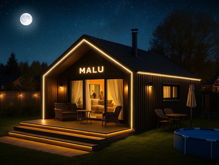 Каркасный дом из клеенного бруса по технологии Фахверк 50 м2 одноэтажный