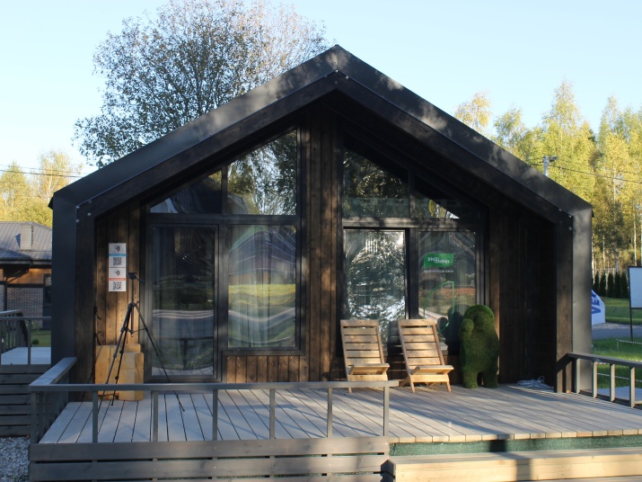 Каркасный дом из клеенного бруса по технологии Фахверк 50 м2 одноэтажный