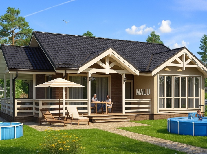 Одноэтажный каркасный дом Мончегорск 99 м2 (9х10 м) Одноэтажный каркасный дом Мончегорск 99 м2 (9х10 м)