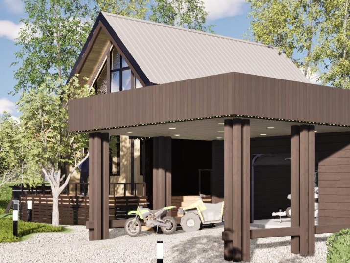 Каркасный дом из клееного бруса по технологии Фахверк в стиле БАРНХАУС 100 м2 в 2 этажа Каркасный дом из клееного бруса по технологии Фахверк в стиле БАРНХАУС 100 м2 в 2 этажа