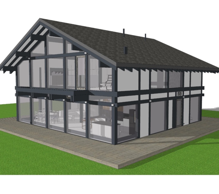 Проект дома в стиле ФАХВЕРК ШАЛЕ 294 м2 размером 11.8 на 12 м в 2 этажа Проект дома в стиле ФАХВЕРК ШАЛЕ 294 м2 размером 11.8 на 12 м в 2 этажа