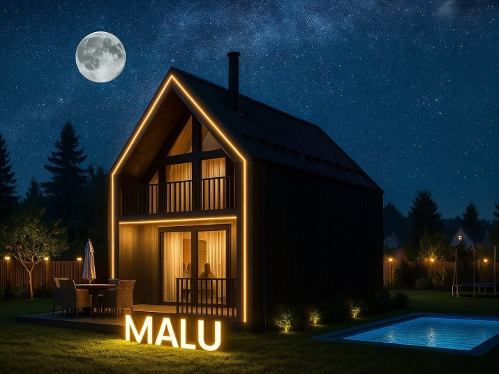 Каркасный дом из клеенного бруса по технологии Фахверк 120 м2 два этажа