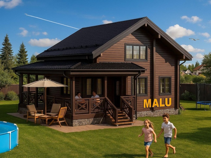 Двухэтажный дом из клееного бруса Буревестник-165 (8,5 х 9,5 м)  Двухэтажный дом из клееного бруса Буревестник-165 (8,5 х 9,5 м)