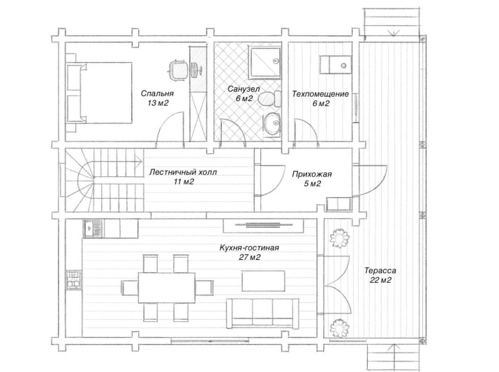 Двухэтажный дом из клееного бруса Пур-Наволок-165 (9х9,5 м) Двухэтажный дом из клееного бруса Пур-Наволок-165 (9х9,5 м)