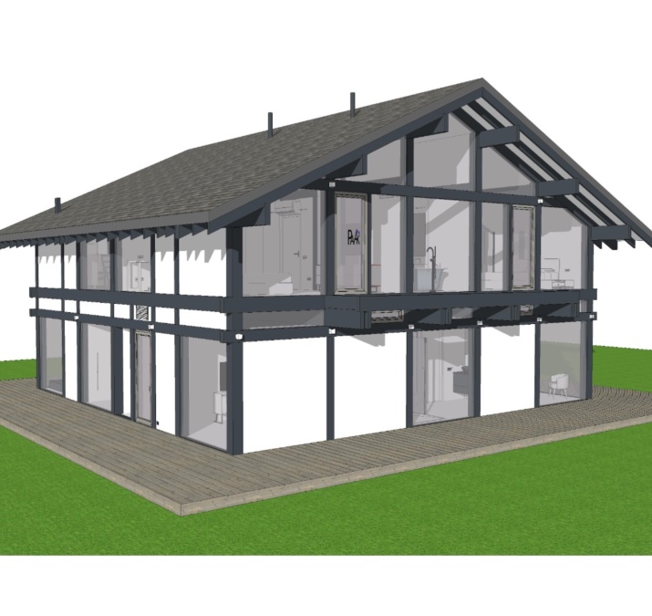 Проект дома в стиле ФАХВЕРК ШАЛЕ 294 м2 размером 11.8 на 12 м в 2 этажа Проект дома в стиле ФАХВЕРК ШАЛЕ 294 м2 размером 11.8 на 12 м в 2 этажа