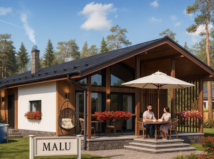 Одноэтажный каркасный дом Сыктывкар-108 м2 