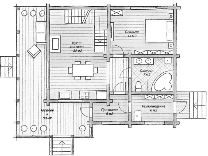 Двухэтажный дом из клееного бруса Буревестник-165 (8,5 х 9,5 м) Двухэтажный дом из клееного бруса Буревестник-165 (8,5 х 9,5 м)